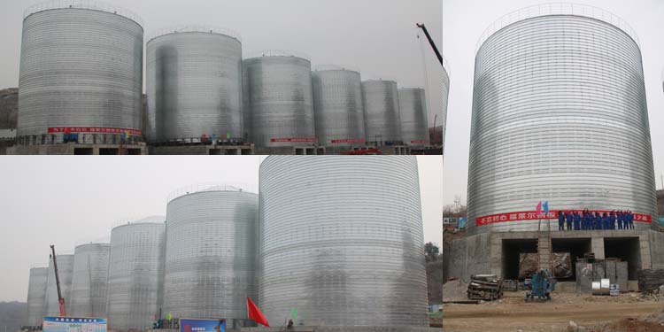 Tanques de almacenamiento de polvo mineral en Xingyang, China